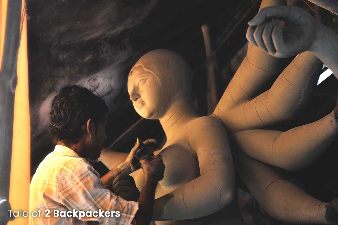 Kumartuli idol makers working