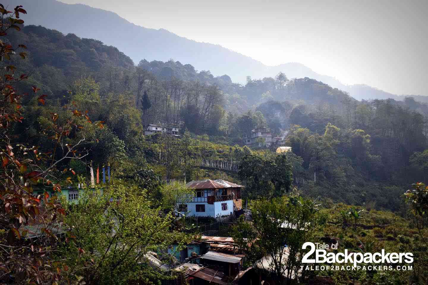 Dupden Homestay in Tingvong village in Upper Dzongu from a distance