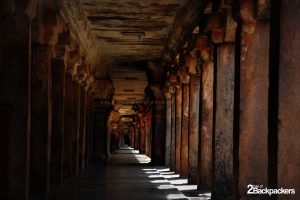 Corridors at Cloister Mandapam at Brihadeshwara Temple Thanjavur