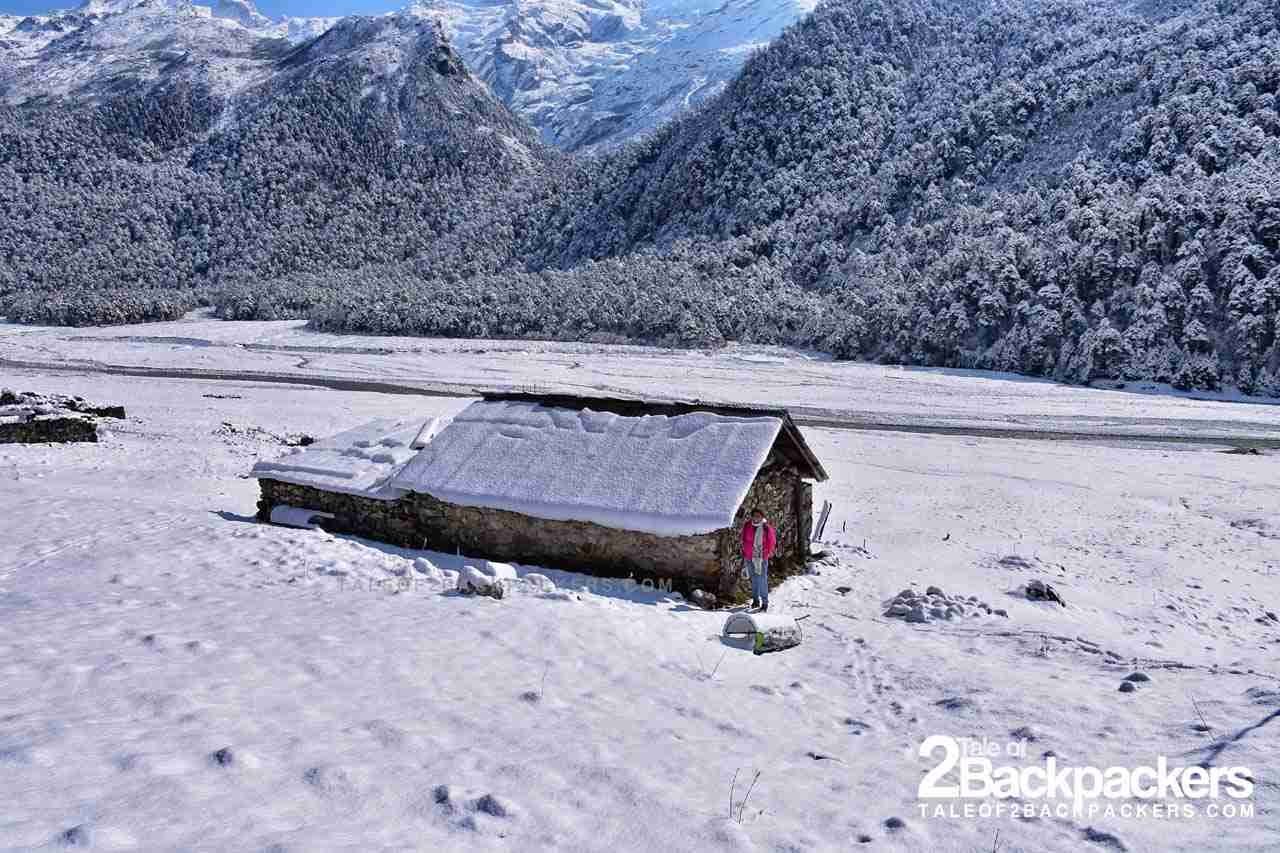 snow covered hut - Sikkim tourism