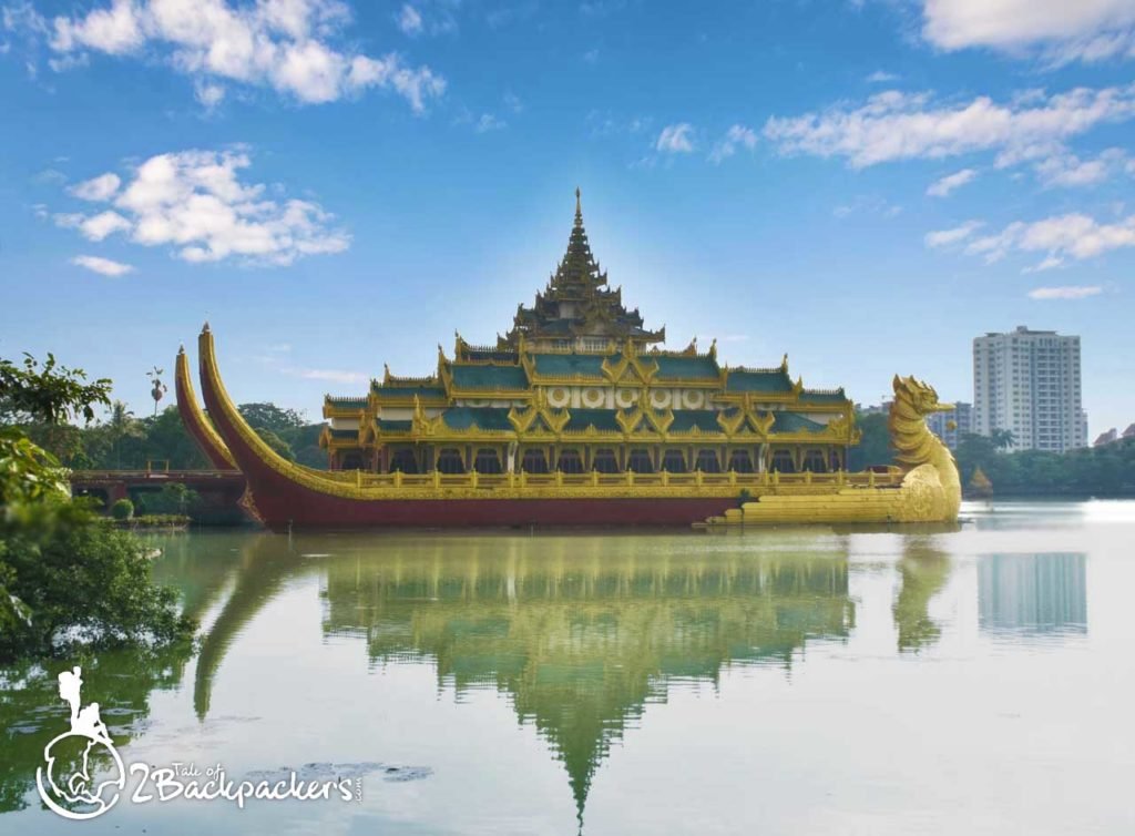 Karaweik Palace at Kandawagyi Lake - it is one of the top things to do in Yangon