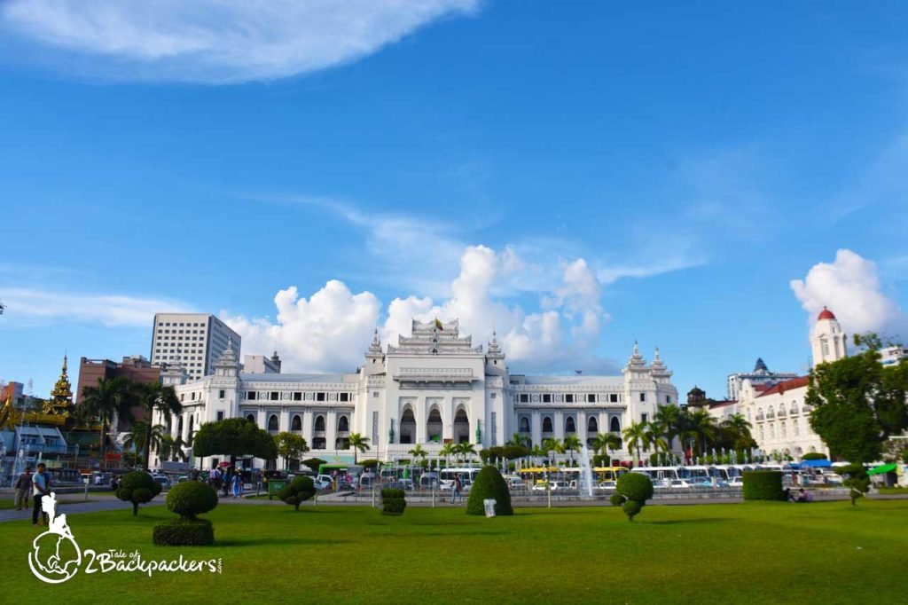 The CEntral Hall in front of Mahabandoola Park in Yangon _ Yangon Travel Guide