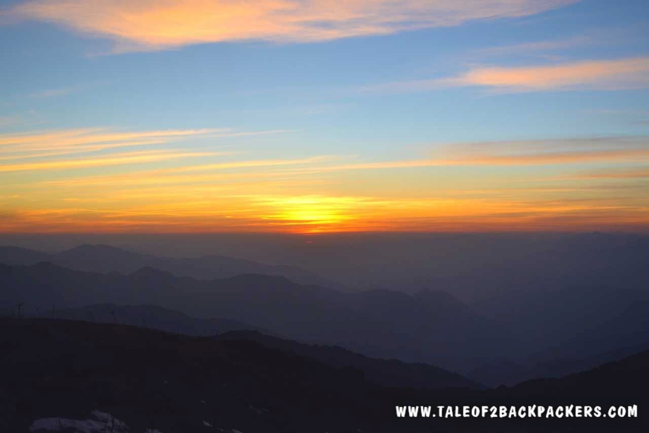 sunrise at Sandakphu