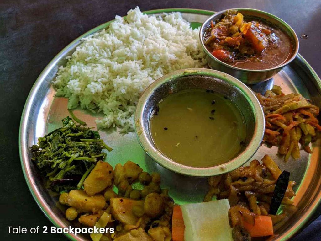 Dal Bhat platter in Nepal-what to eat in Nepal