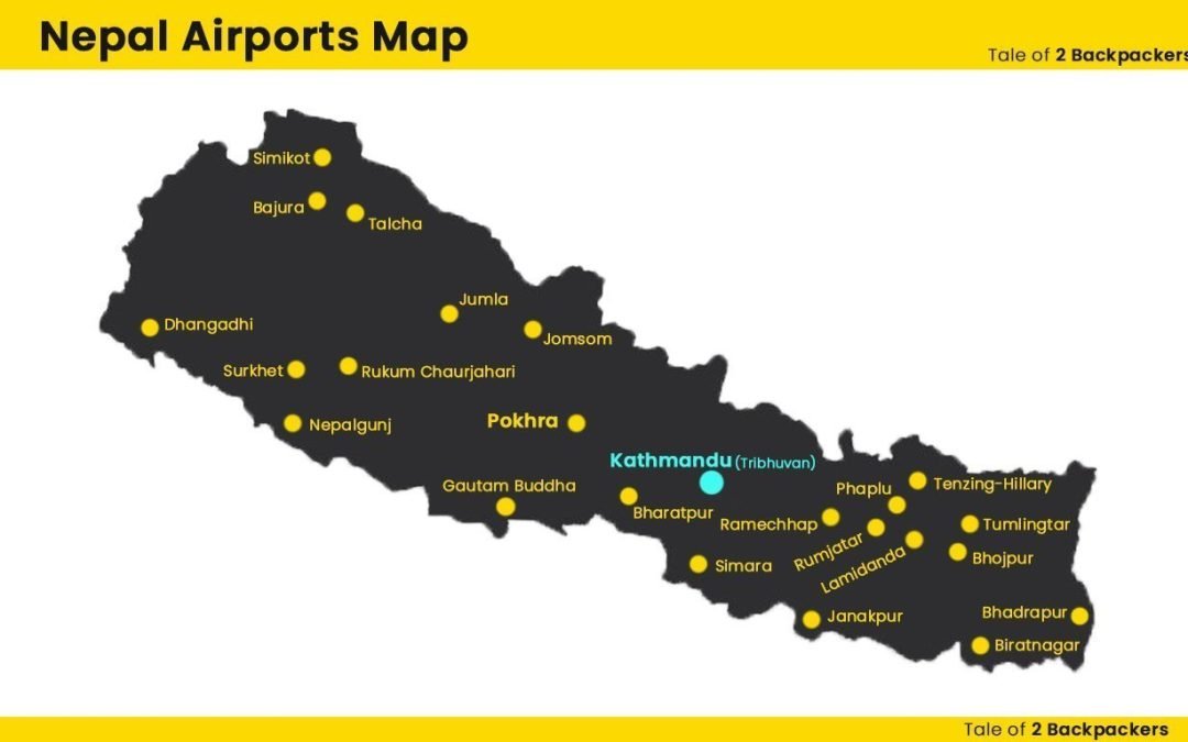 Airports In Nepal Map Nepal Airports Map Infographic - Tale Of 2 Backpackers Airports In Nepal Map Nepal Airports Map Infographic - Tale Of 2 Backpackers