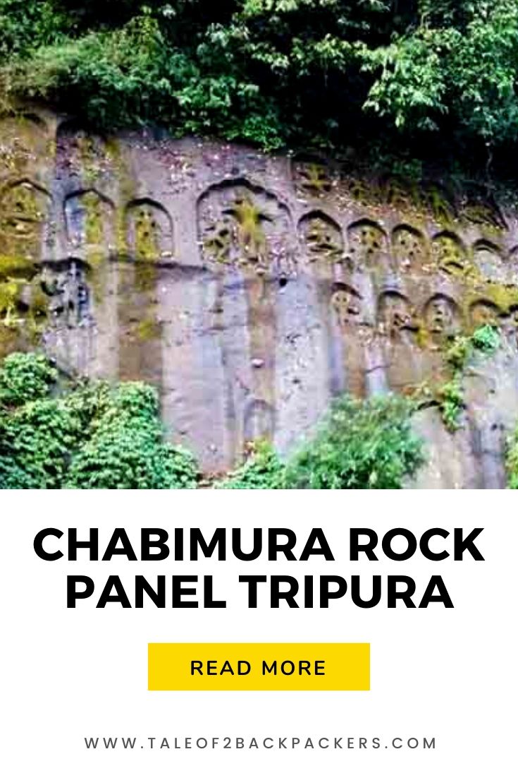 Rock panels of dancers in Chabimura, Tripura