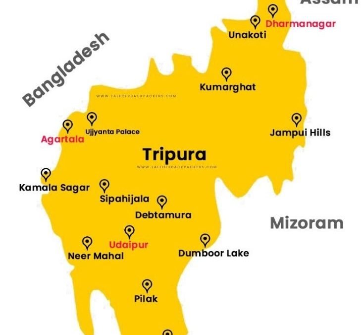 tripura tourist map