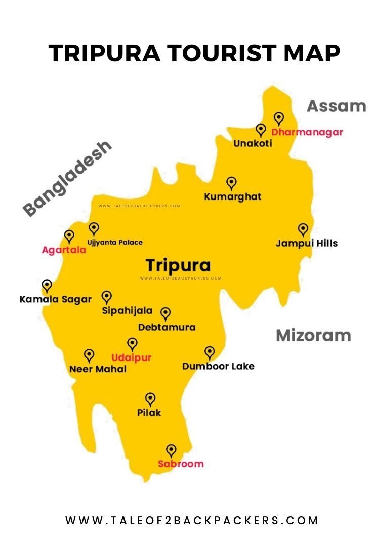 tourist map of tripura