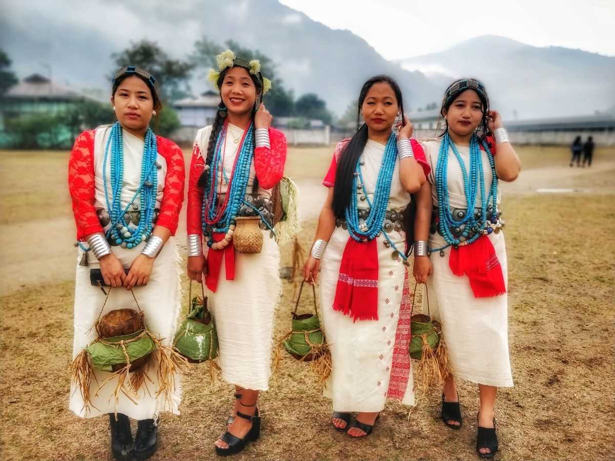 Nyishi women in their traditional dress during Nyukom Yullo Festival, Arunachal Pradesh - Interesting cultures around the world