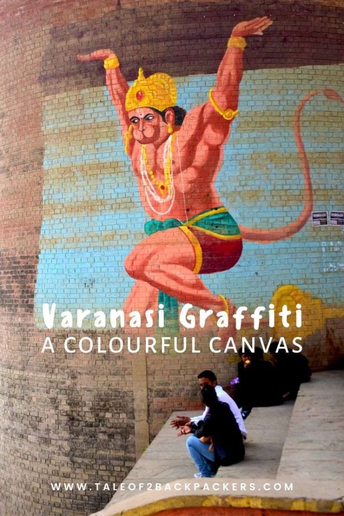Varanasi street art of Hanuman
