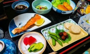 Traditional japanese Ryokan breakfast