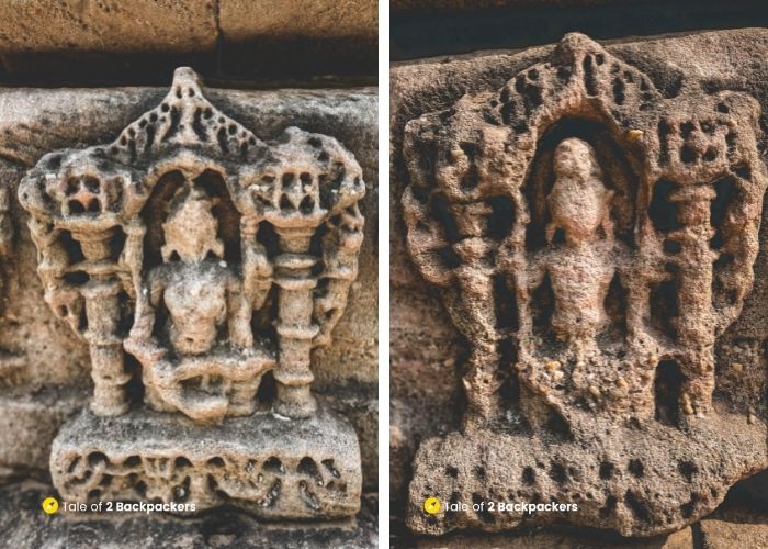 Various sculptures on the Modhera Sun Temple
