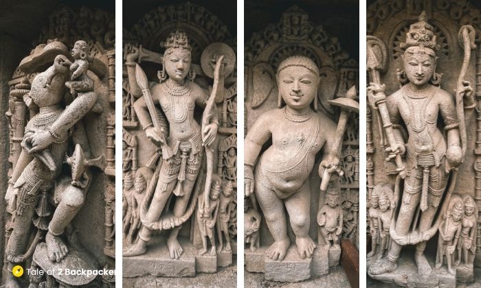 Sculptures of The various avatars of Vishnu