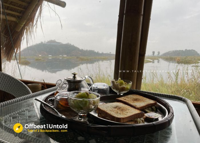 Breakfast with a view at our homestay