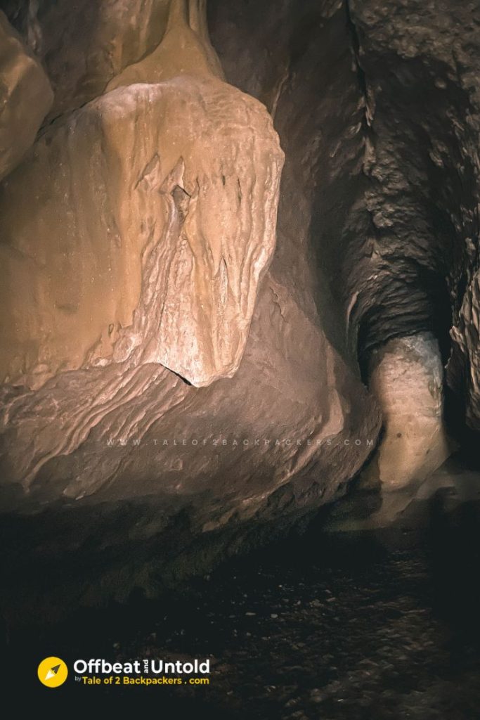 Limestone formations inside the Siju Cave, Meghalaya