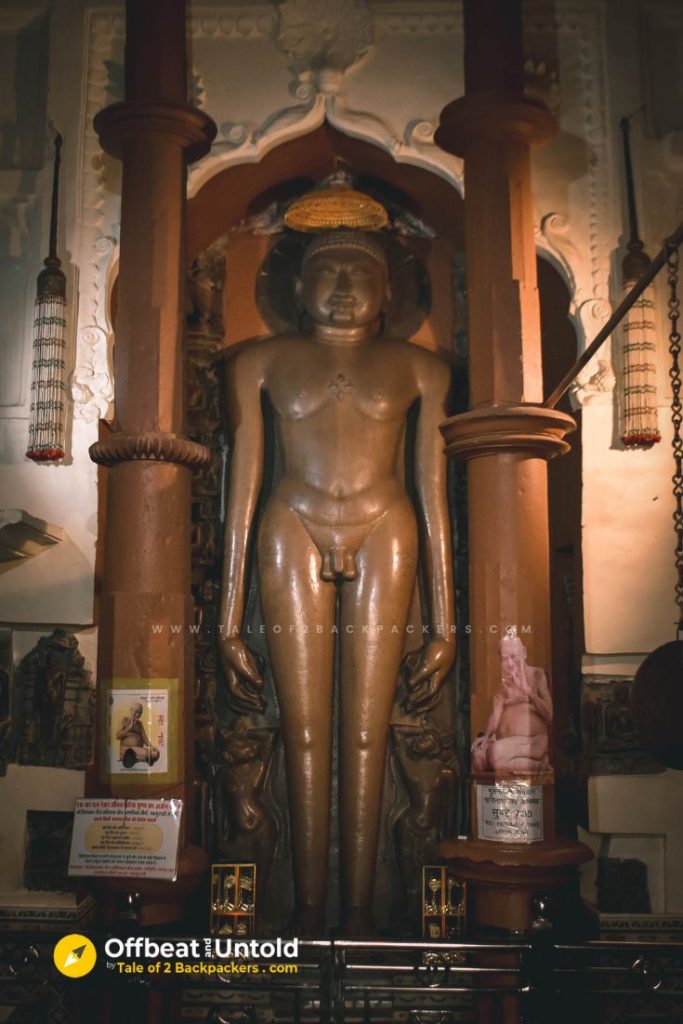 Statue of Adinatha inside Shantinatha Temple at Khajuraho