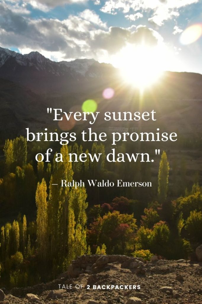 Every sunset brings the promise of a new dawn.