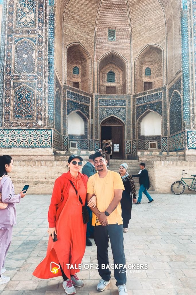 Posing with a Uzbek local at Bukhara